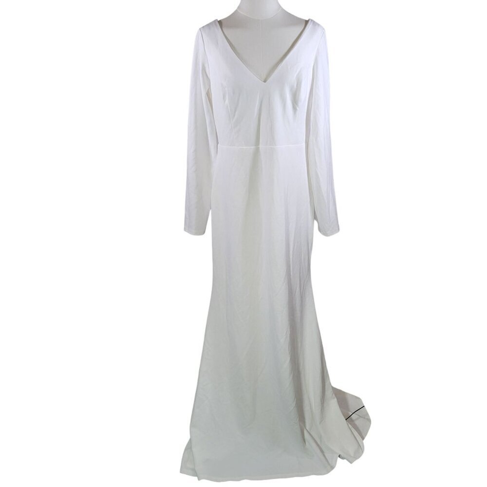 Lulus White Feeling of Forever White Long Sleeve Mermaid Maxi Dress Size XL